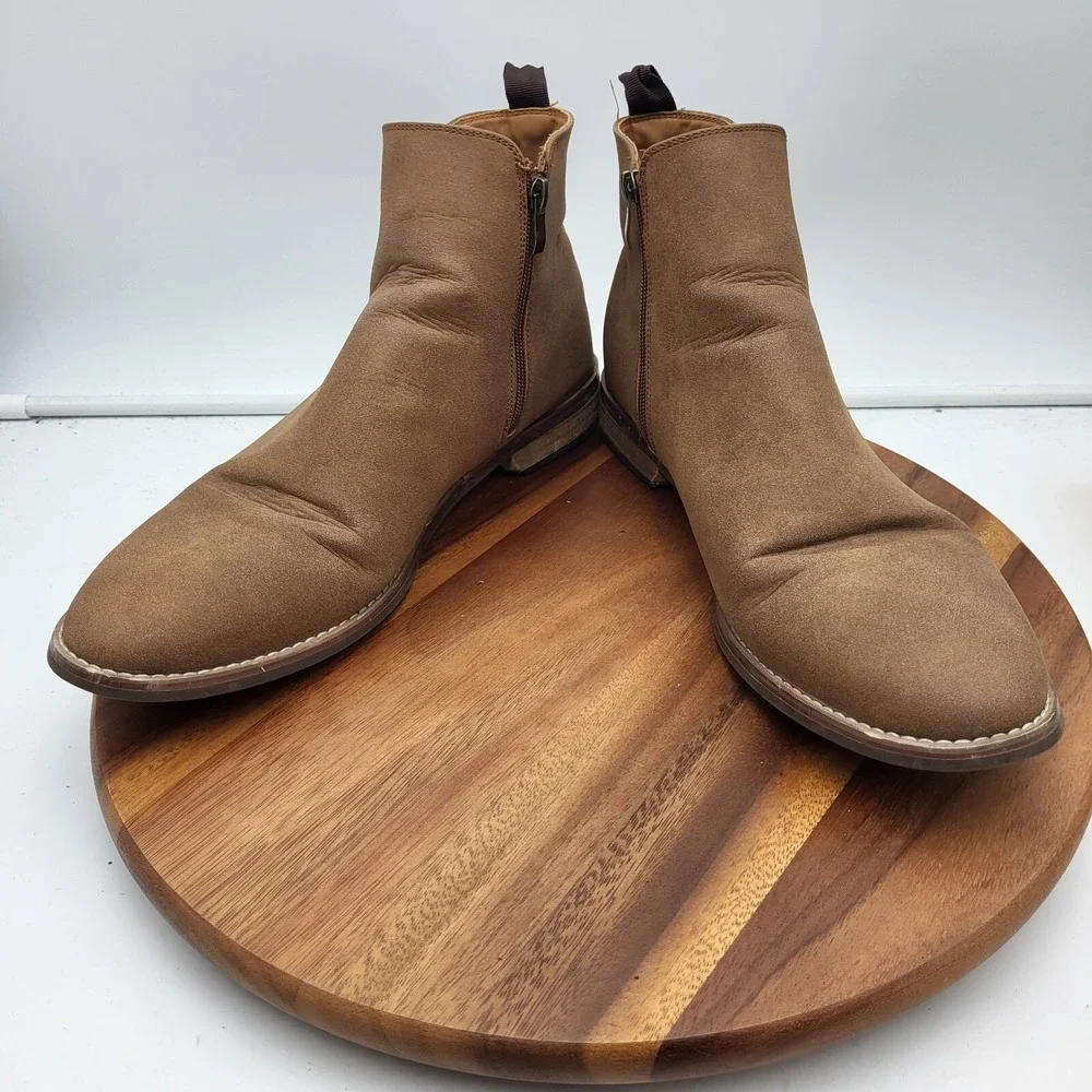 Steve Madden Chelsea Boots Mens Size 12 M Beige Vegan Leather Vince Casual Shoes